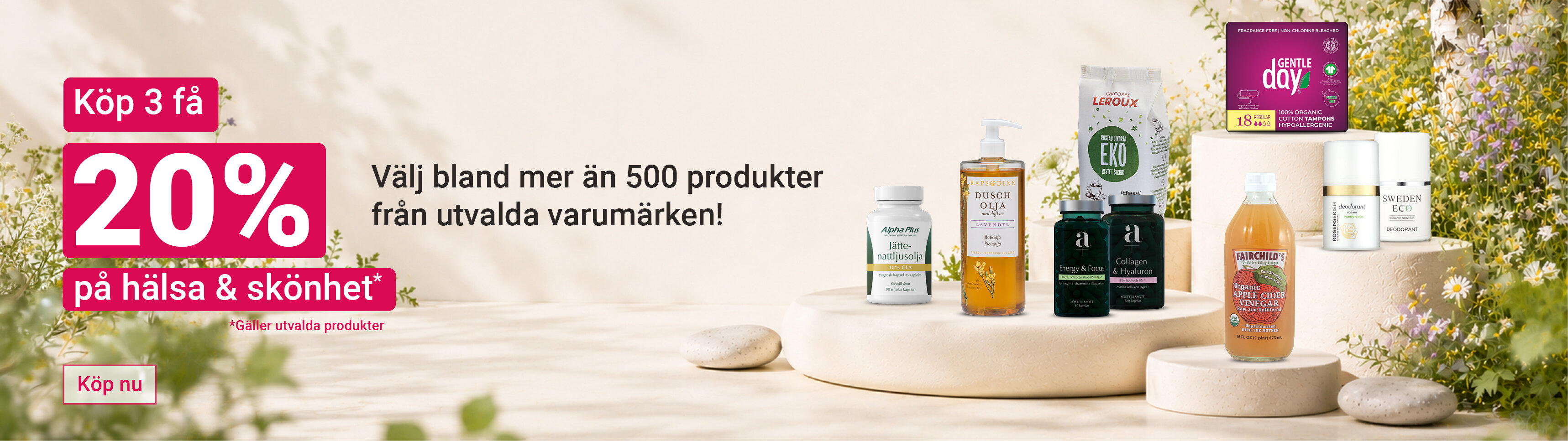 Tre kvinnor som ler och ser ut att ha kul tillsammans. Det finns även produkter som är med i den aktuella kampanjen Medlemskampanj - upp till 30% på utvalt. 