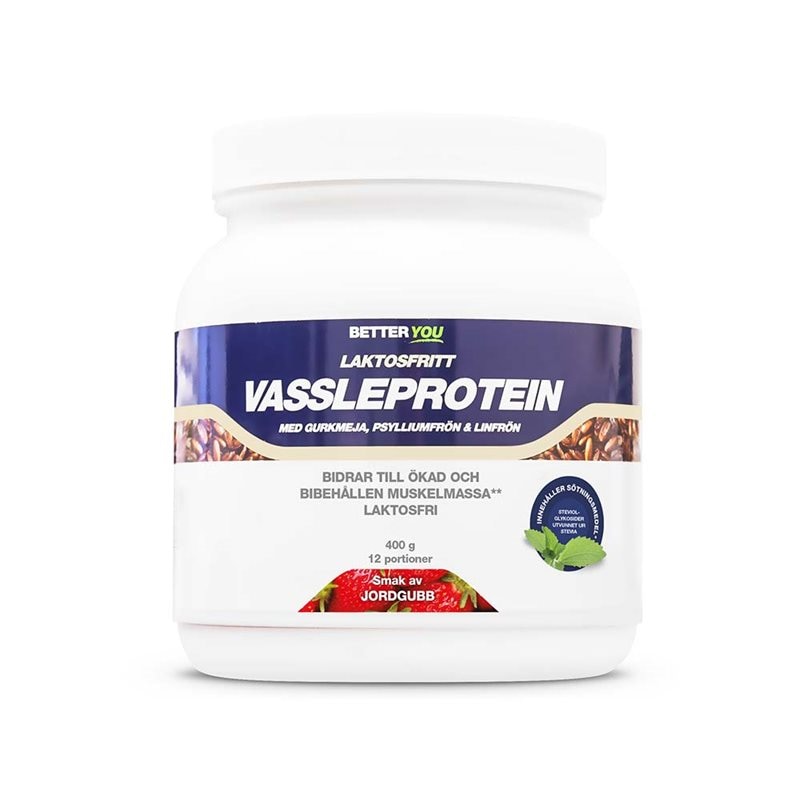 Vassleprotein Laktosfritt Jordgubb 400g