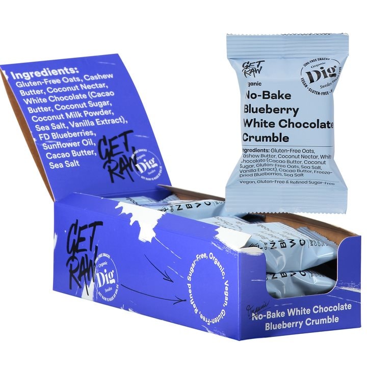 Organic No-Bake White Choc/Blueberry Crumble 35g