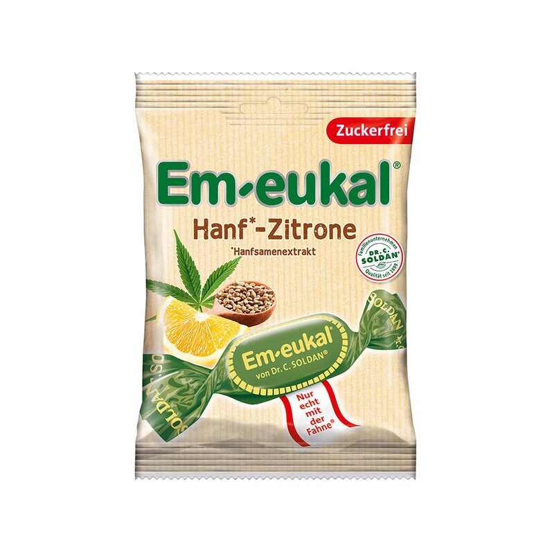 Hampa-Citron Halstabletter 75g sockerfri