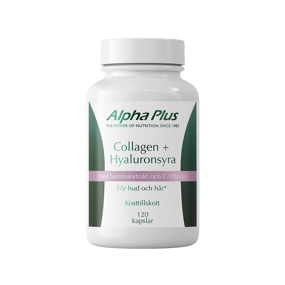 Plastburk-med-Collagen-+-Hyaluronsyra-från-Alpha-Plus-120-kapslar-för-hud-och-hår