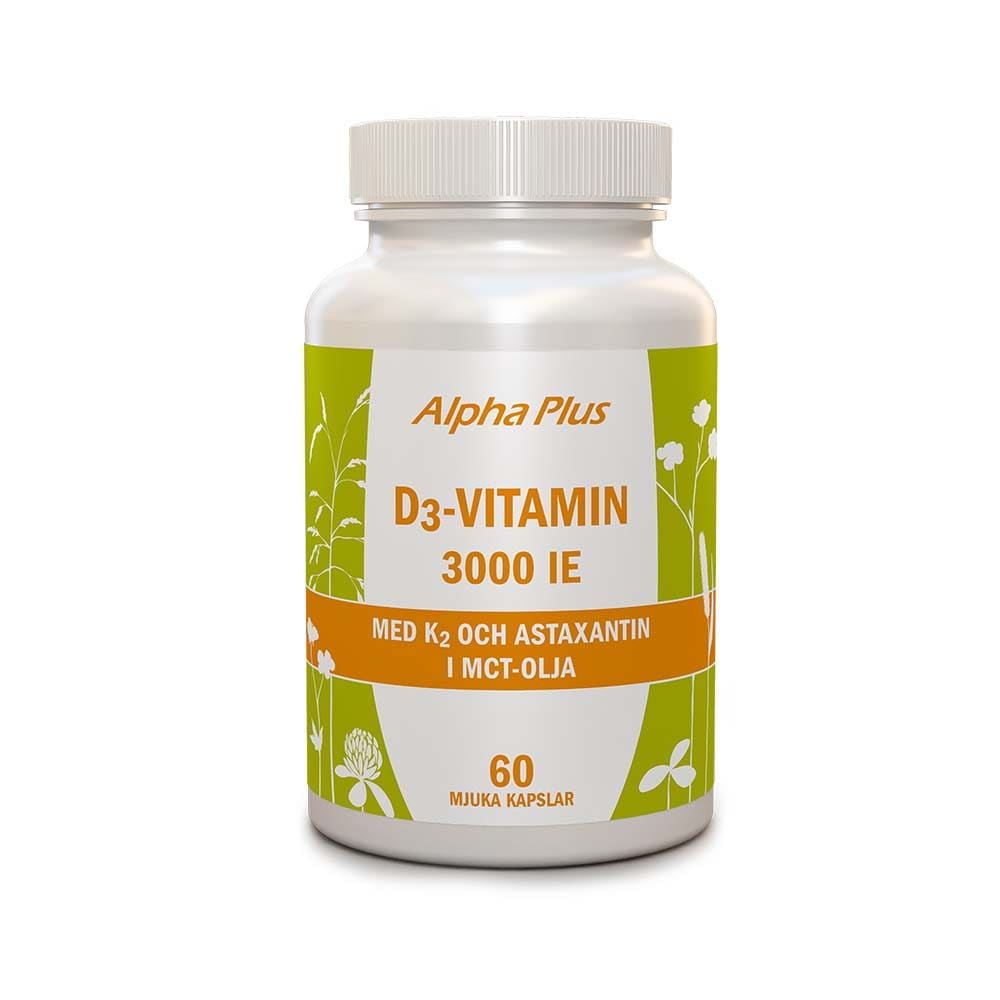 D3-vitamin 3000 IE + K2 60 kapslar