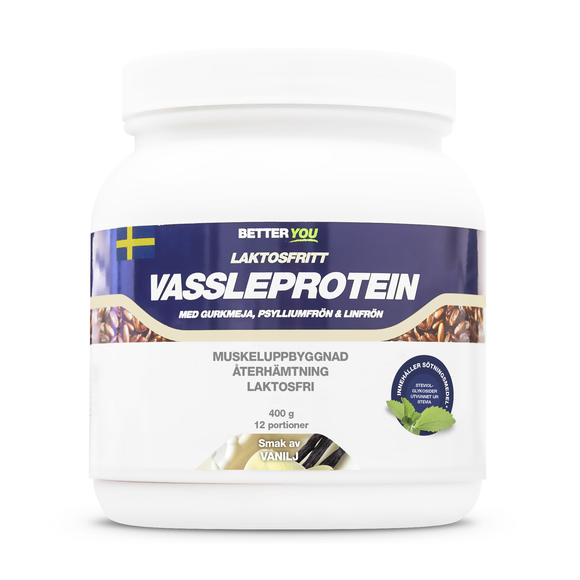 Vassleprotein Laktosfritt Vanilj 400g