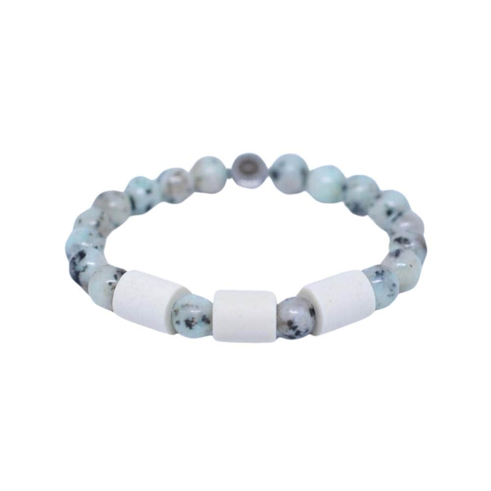 Armband Sesame Jasper med 3 Naturpärlor S/M