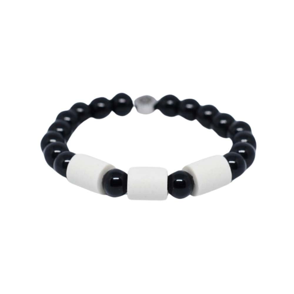 Armband Black Onyx med 3 Naturpärlor S/M