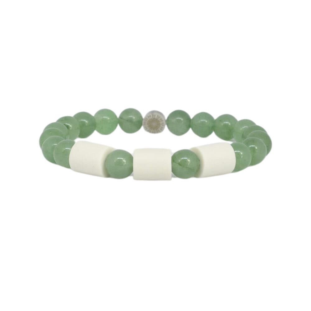 Armband grön aventurin 3 naturpärlor S/M