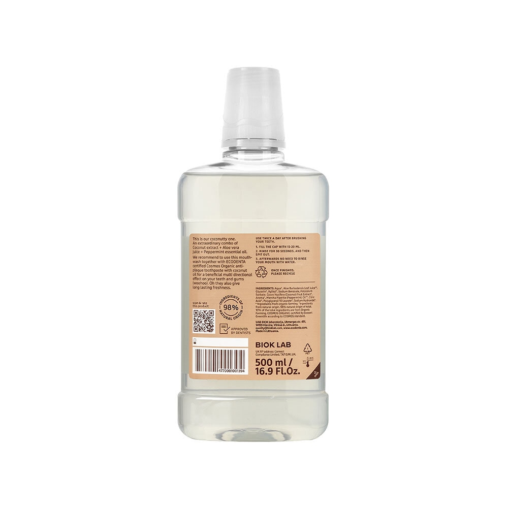 Organic Minty Coconut Mouthwash 500ml