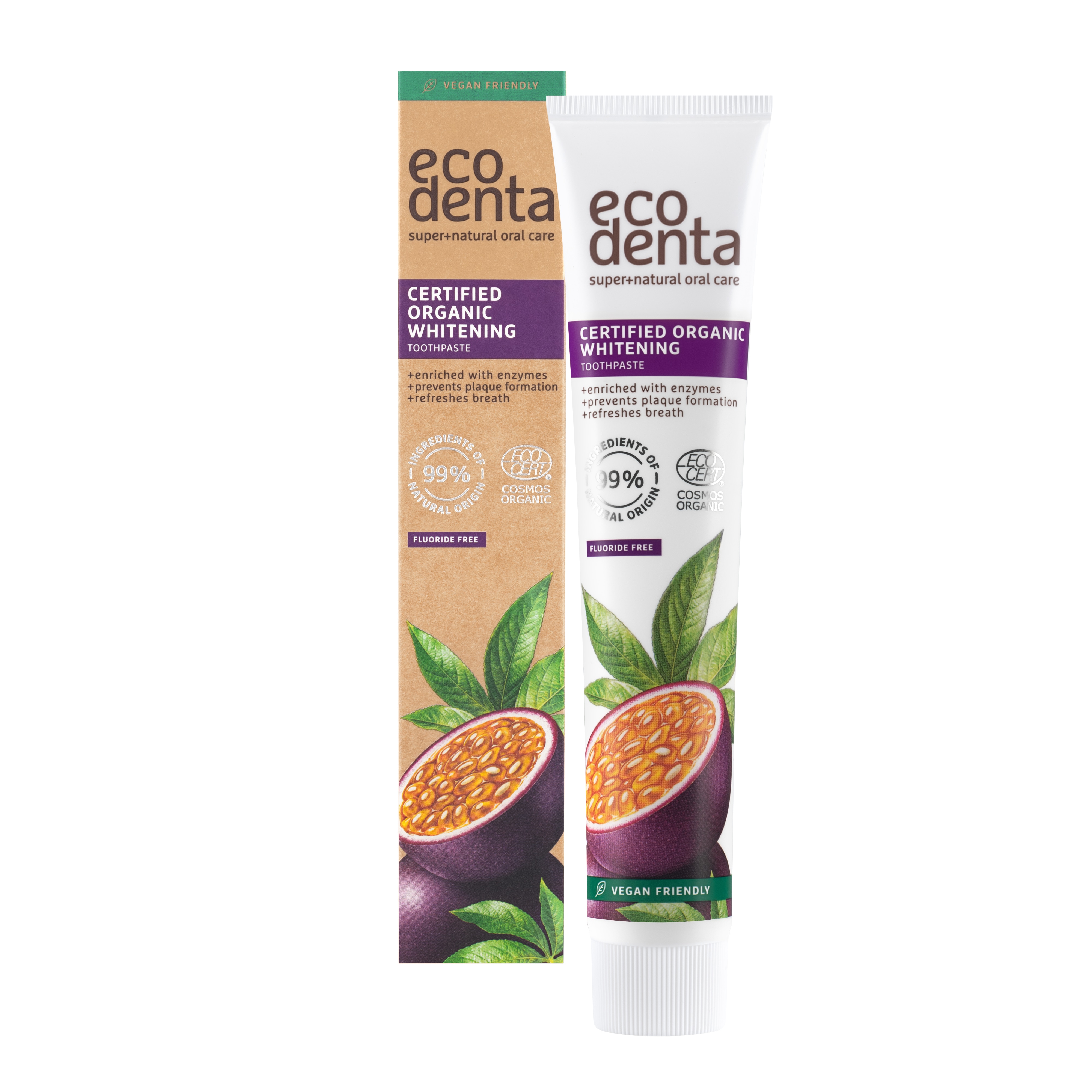 Organic Whitening Passion Fruit Toothpaste With Enzymes 75ml