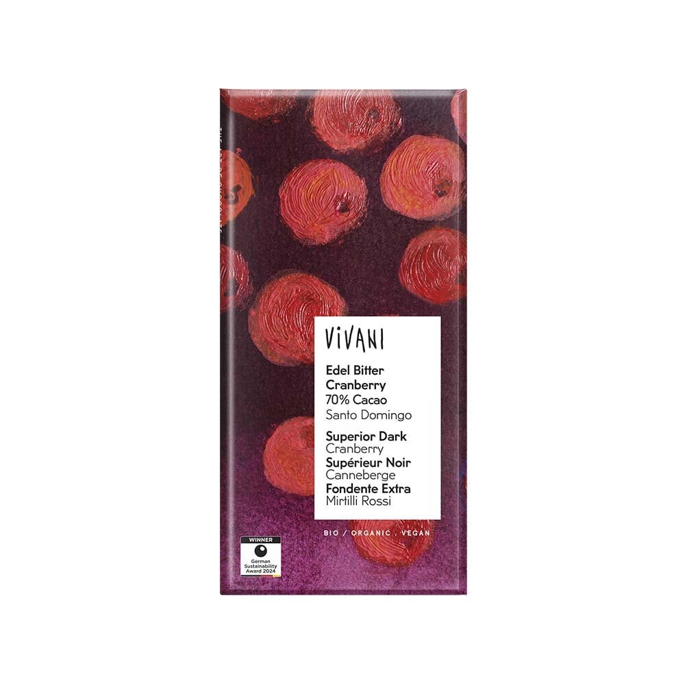 Mörk Vegansk Choklad Tranbär 70% 80g