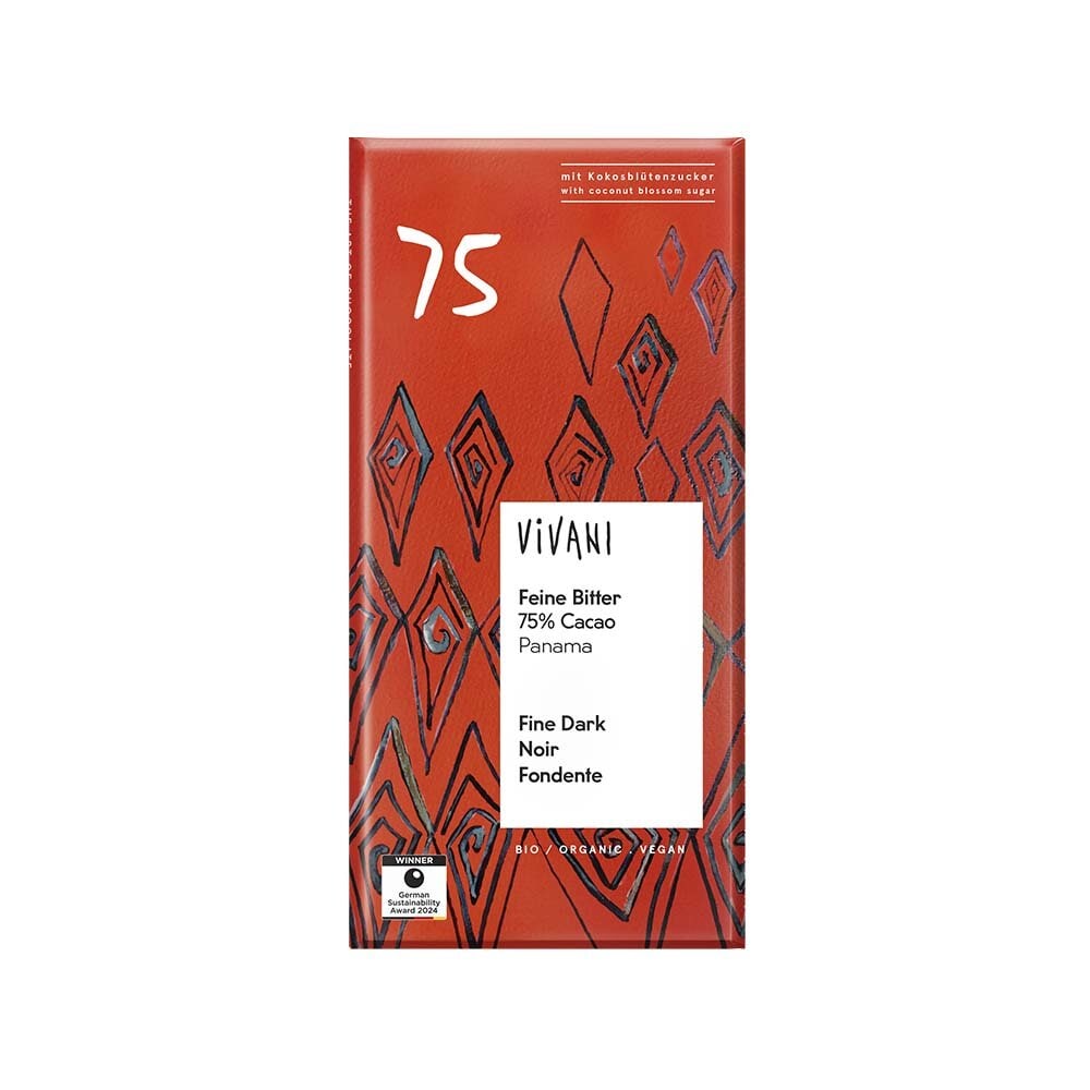 Mörk Vegansk Choklad 75% med kokossocker 80g