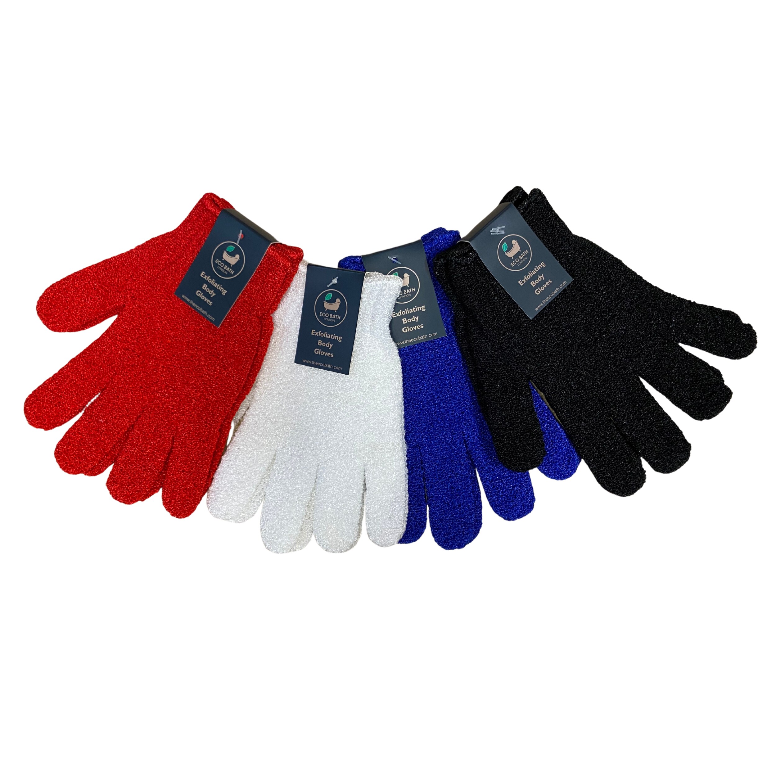 Exfoliating body gloves, blandade färger