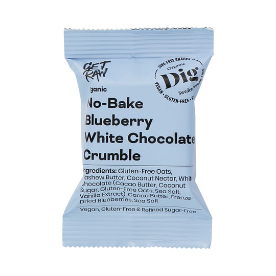 Organic No-Bake White Choc/Blueberry Crumble 35g