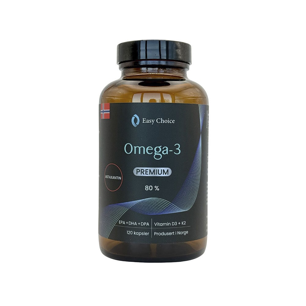 Omega-3 Premium 80% kapsler 1000mg M/ K2 + astaxantin