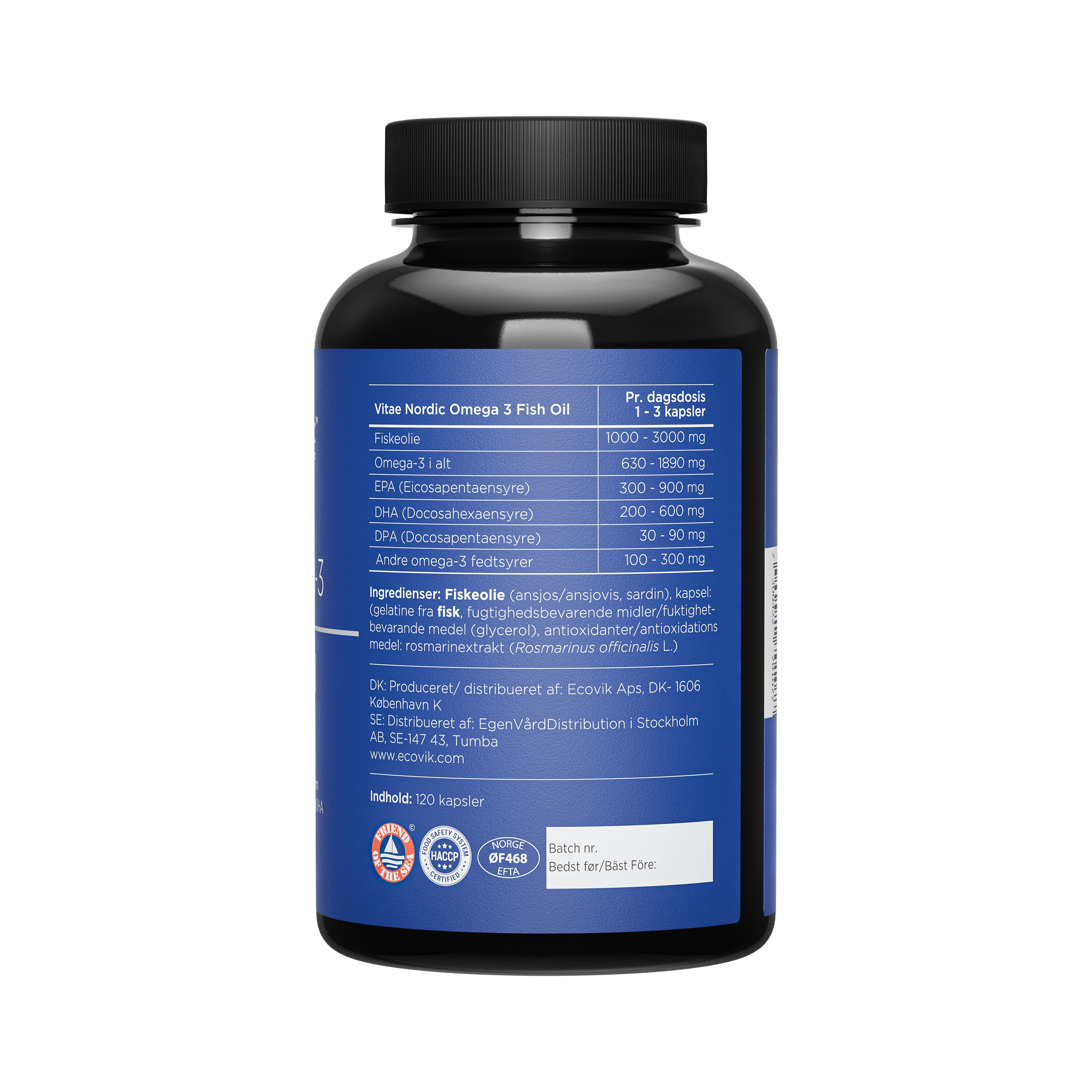 Fiskolja Omega-3 120 kapslar