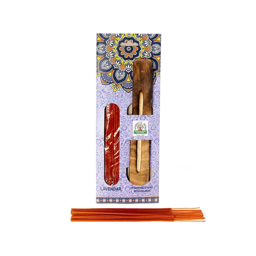 Rökelsepinnar med rökelsehållare Lavender