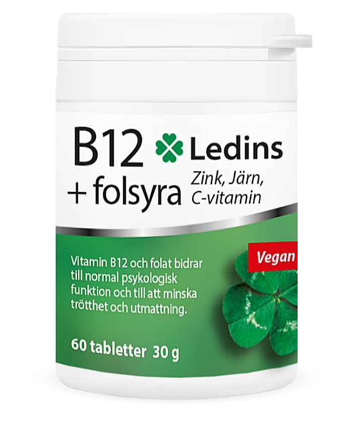 Vitamin B12 med folsyra 60 tabletter