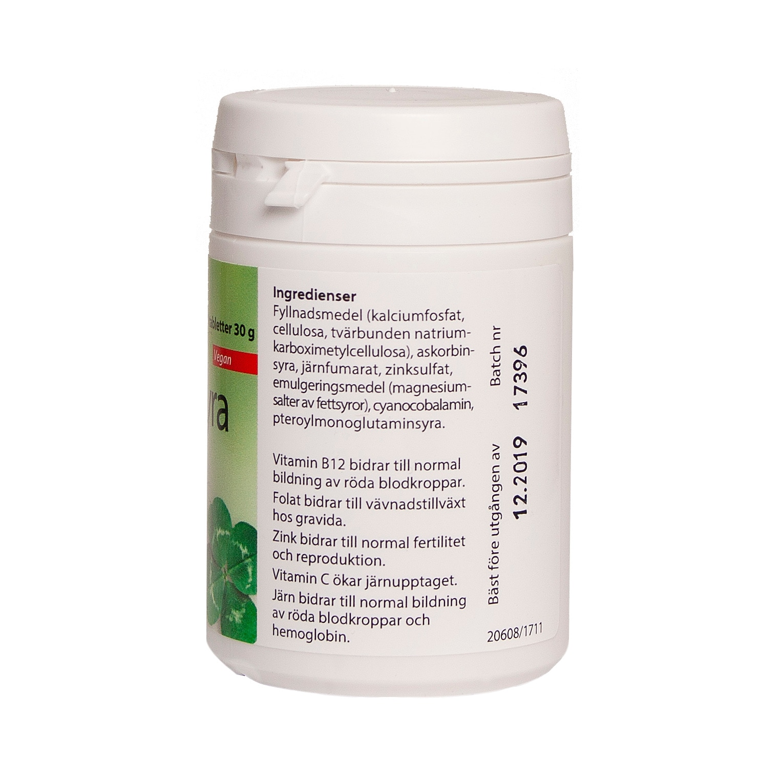 Vitamin B12 med folsyra 60 tabletter