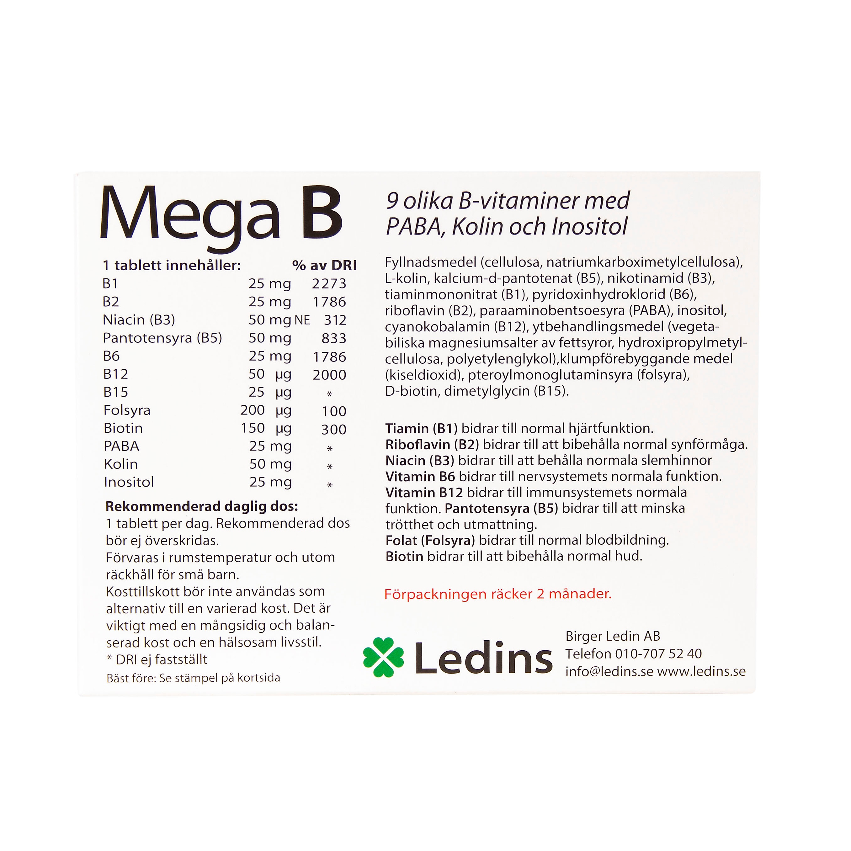 Mega B 60 tabletter