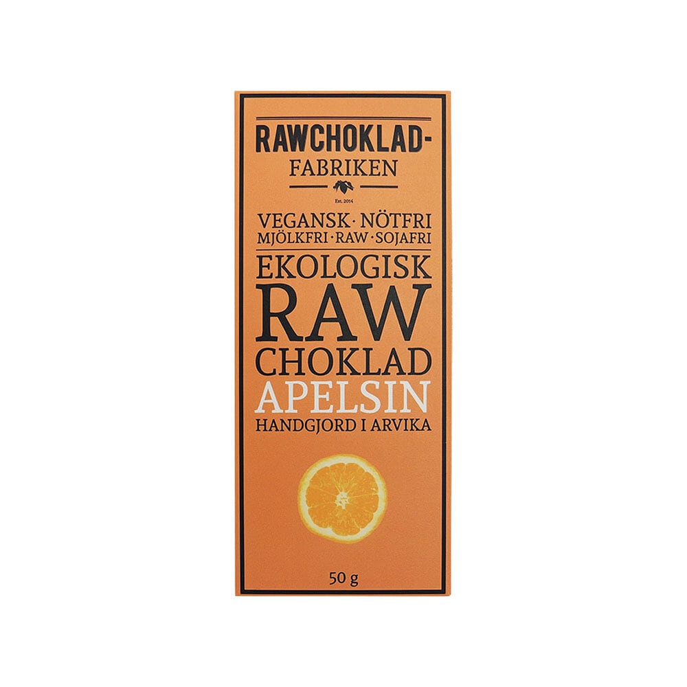 Choklad RAW Apelsin E 50g