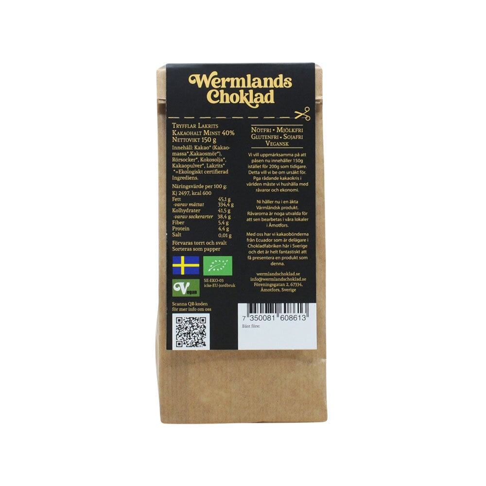 Choklad Tryfflar Lakrits 150g