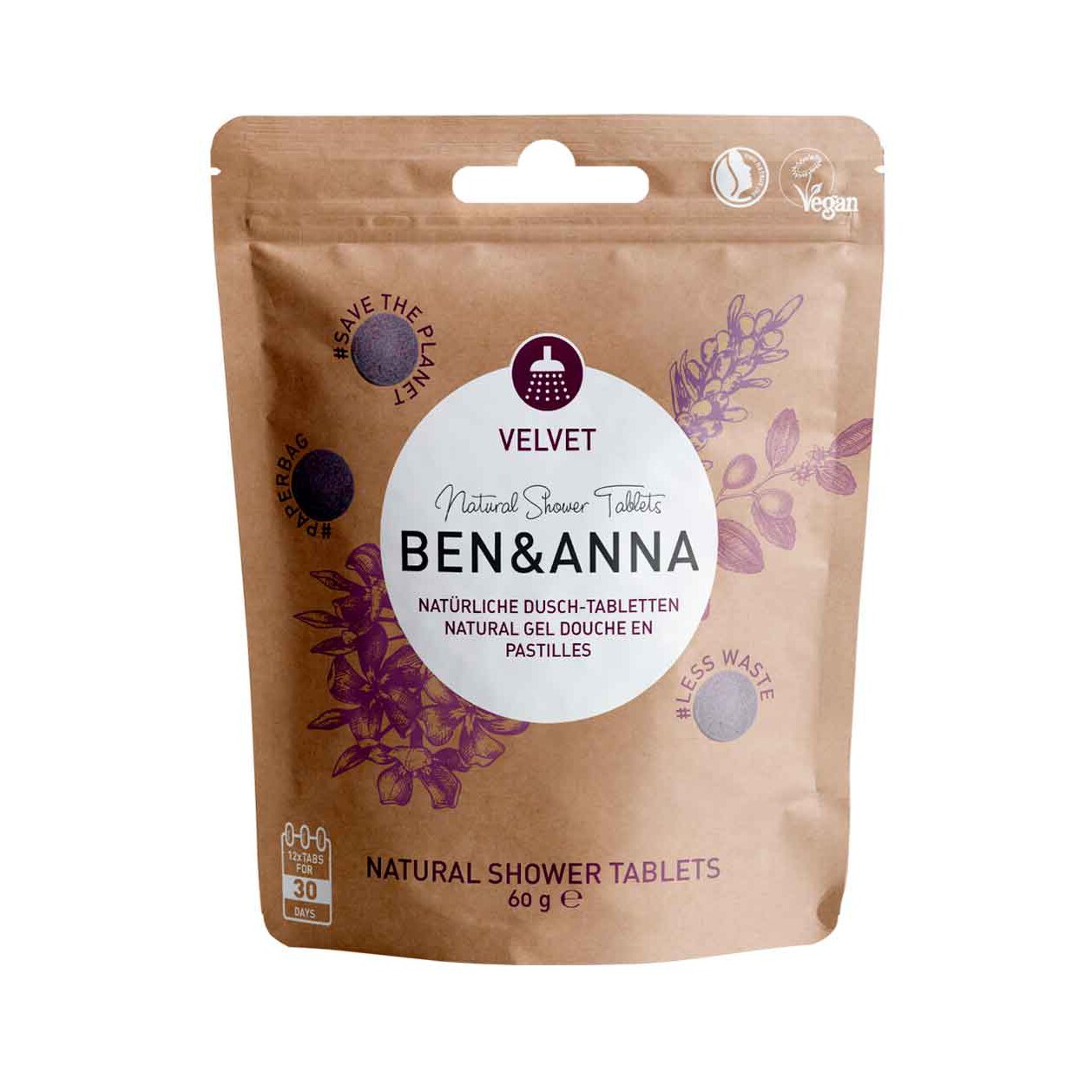 Shower tablets Velvet 60g