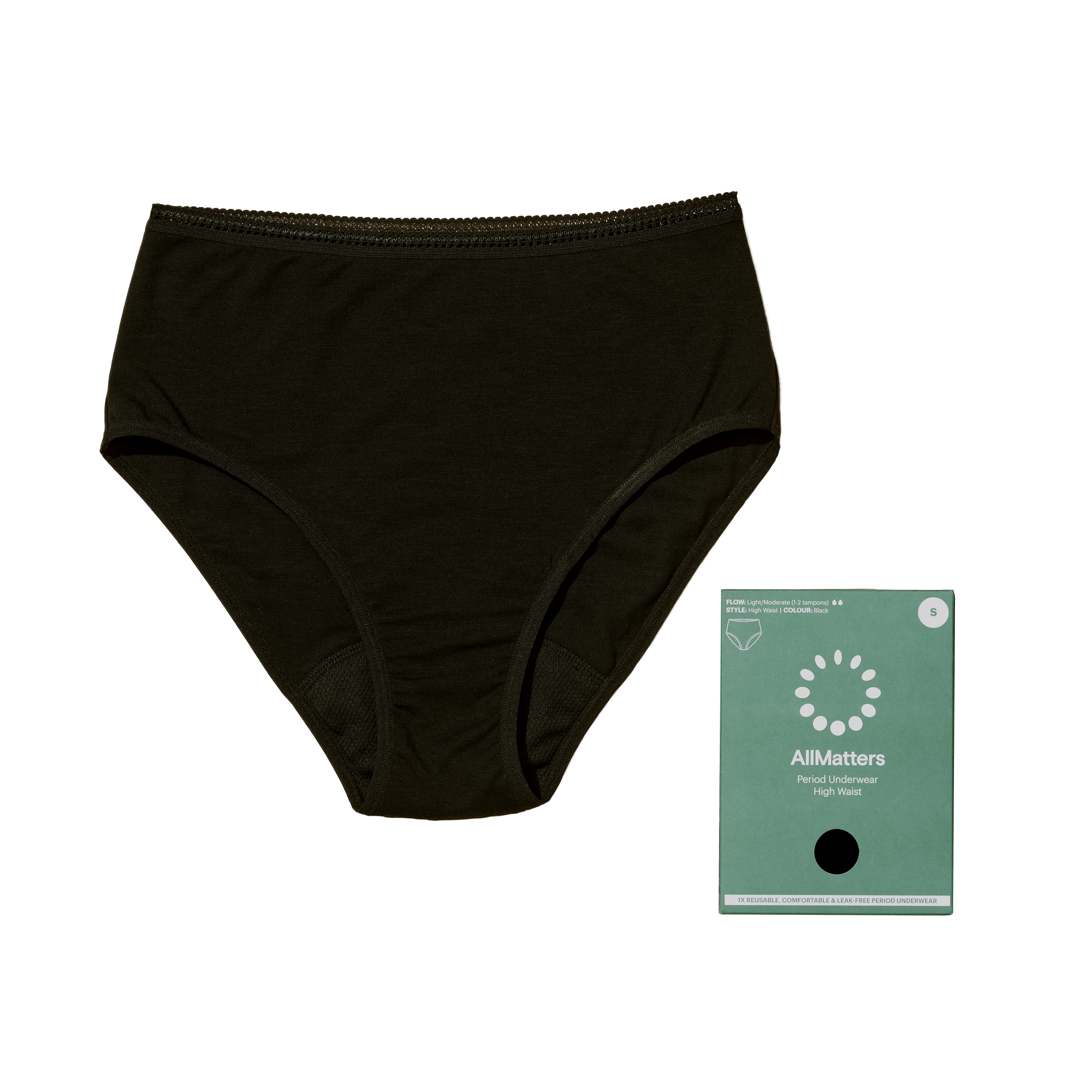 Period underwear High-waist svart XXL