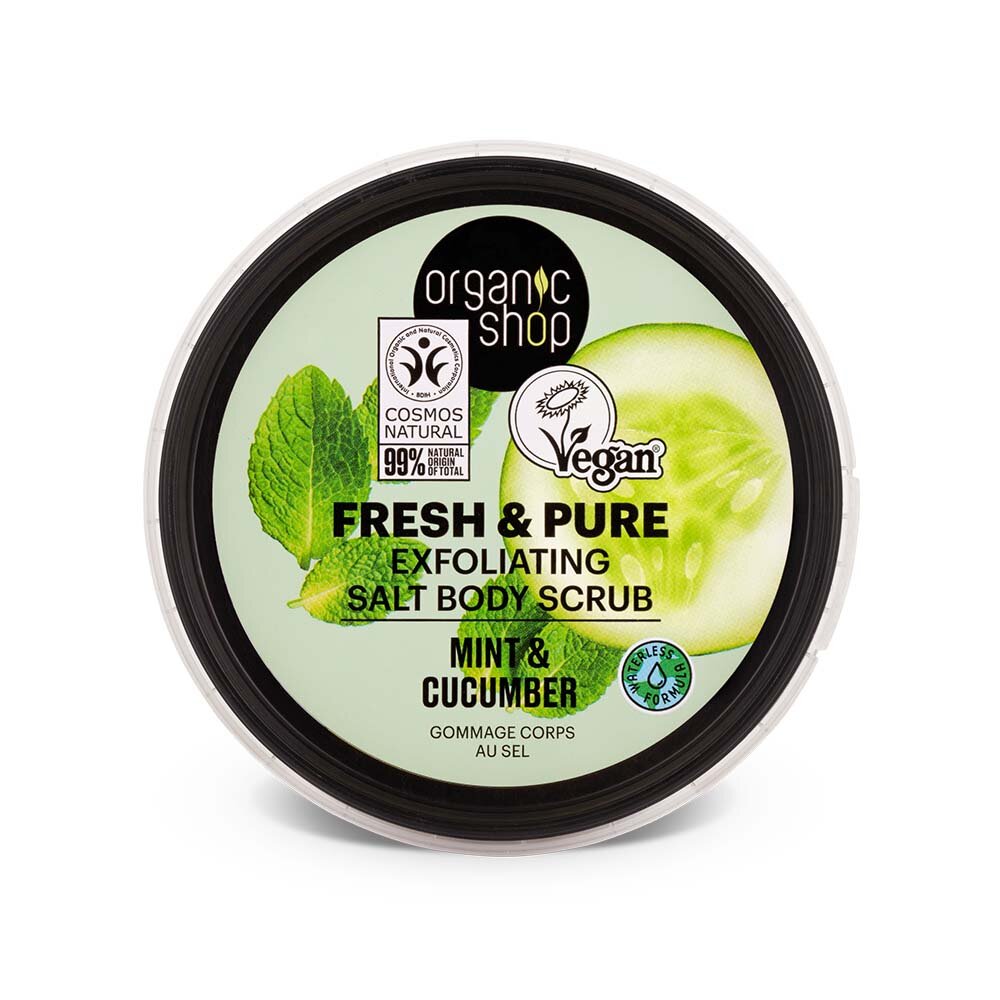 Exfoliating salt body scrub Mint & Cucumber 250ml