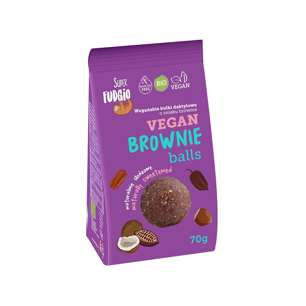 Veganska browniebollar, naturligt sötade och palmoljefria, 70 g