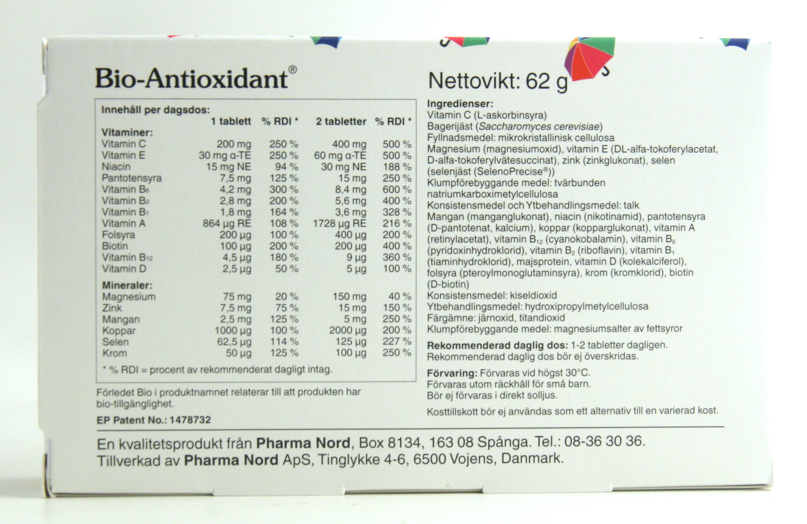 Bio-antioxidant 60 tabletter