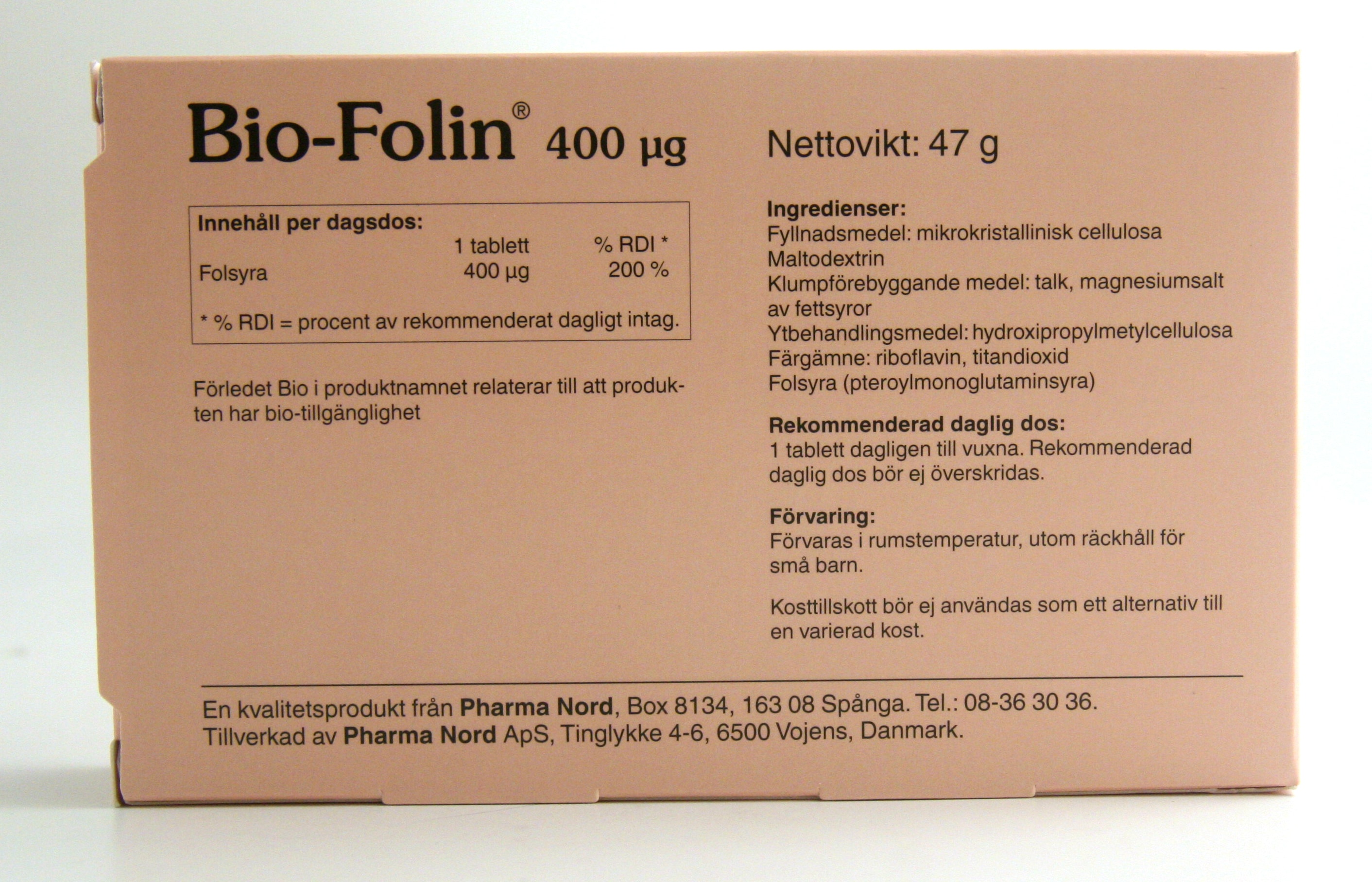 Bio-folin 400 mcg 180 tabletter