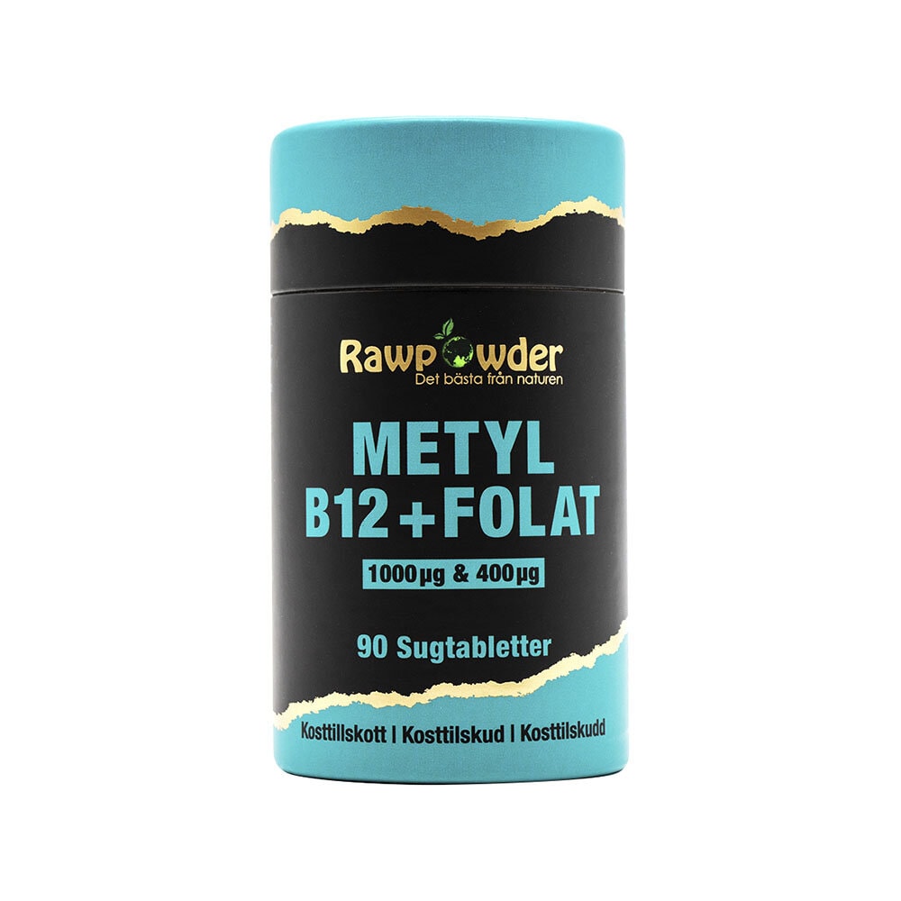 Metyl B12 1000μg + Folat 400μg 90 Sugtabletter