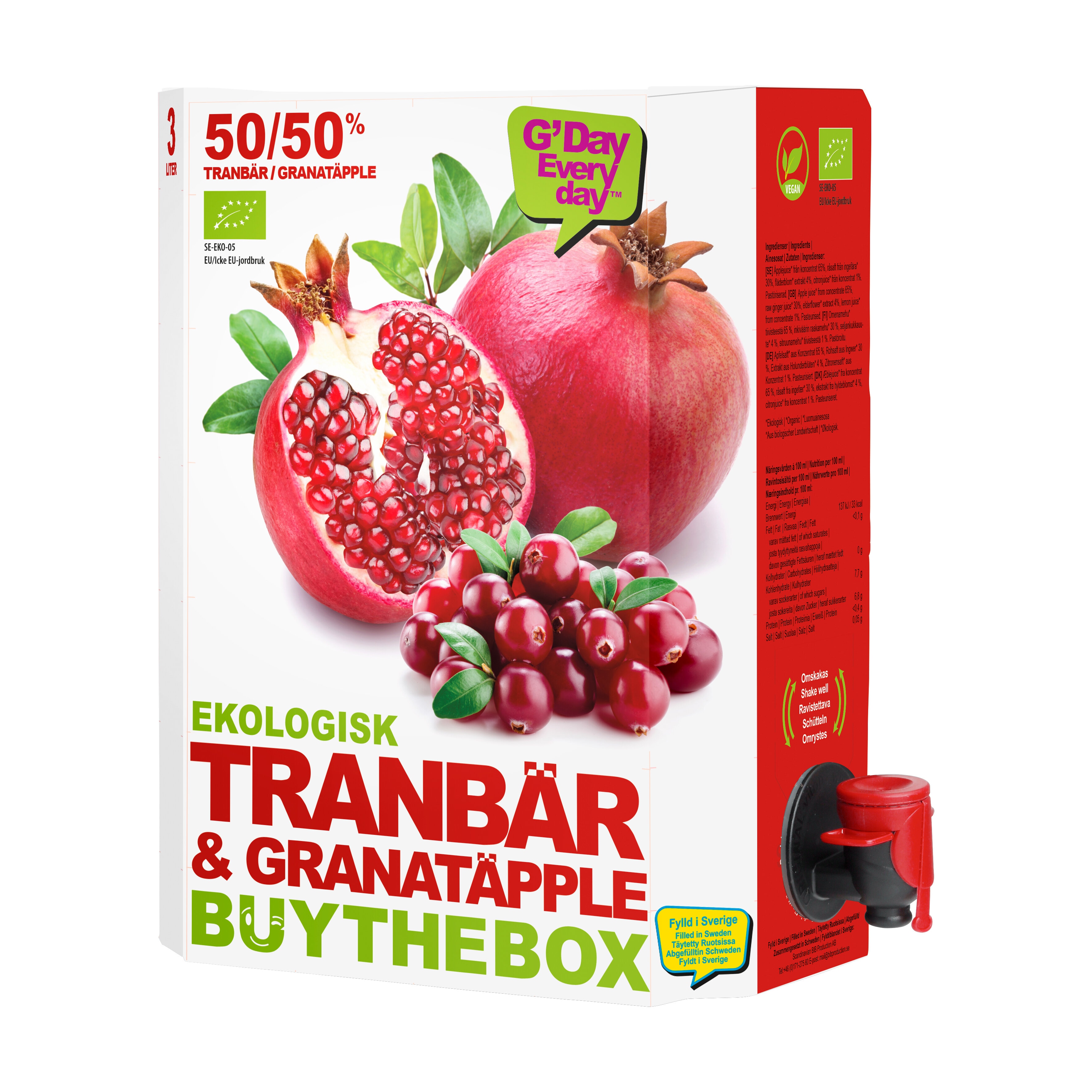 Granatäpple/Tranbär 3 Liter BiB 