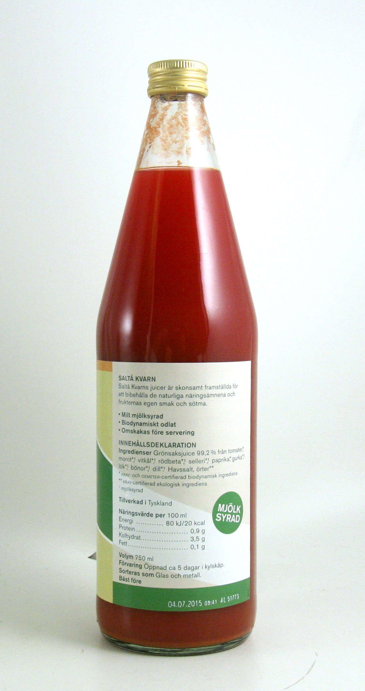Grönsaksjuice 750ml