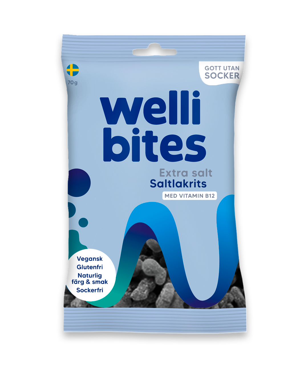 Wellibites Extra salt saltlakrits 70g