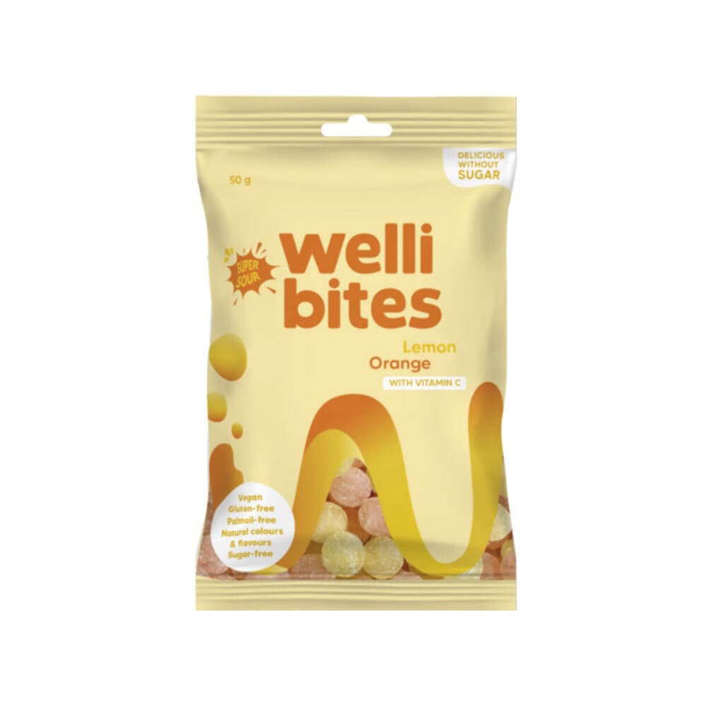 Wellibites Super Sour Lemon Orange 50g
