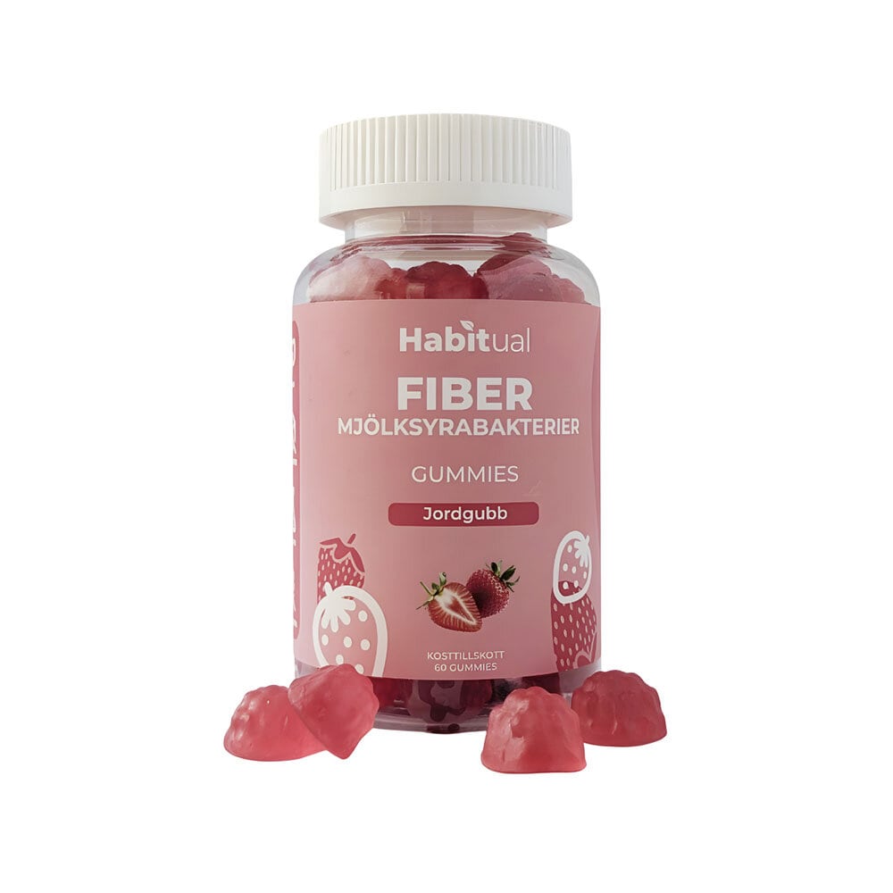Fiber/Probiotika Gummies jordgubb 60st