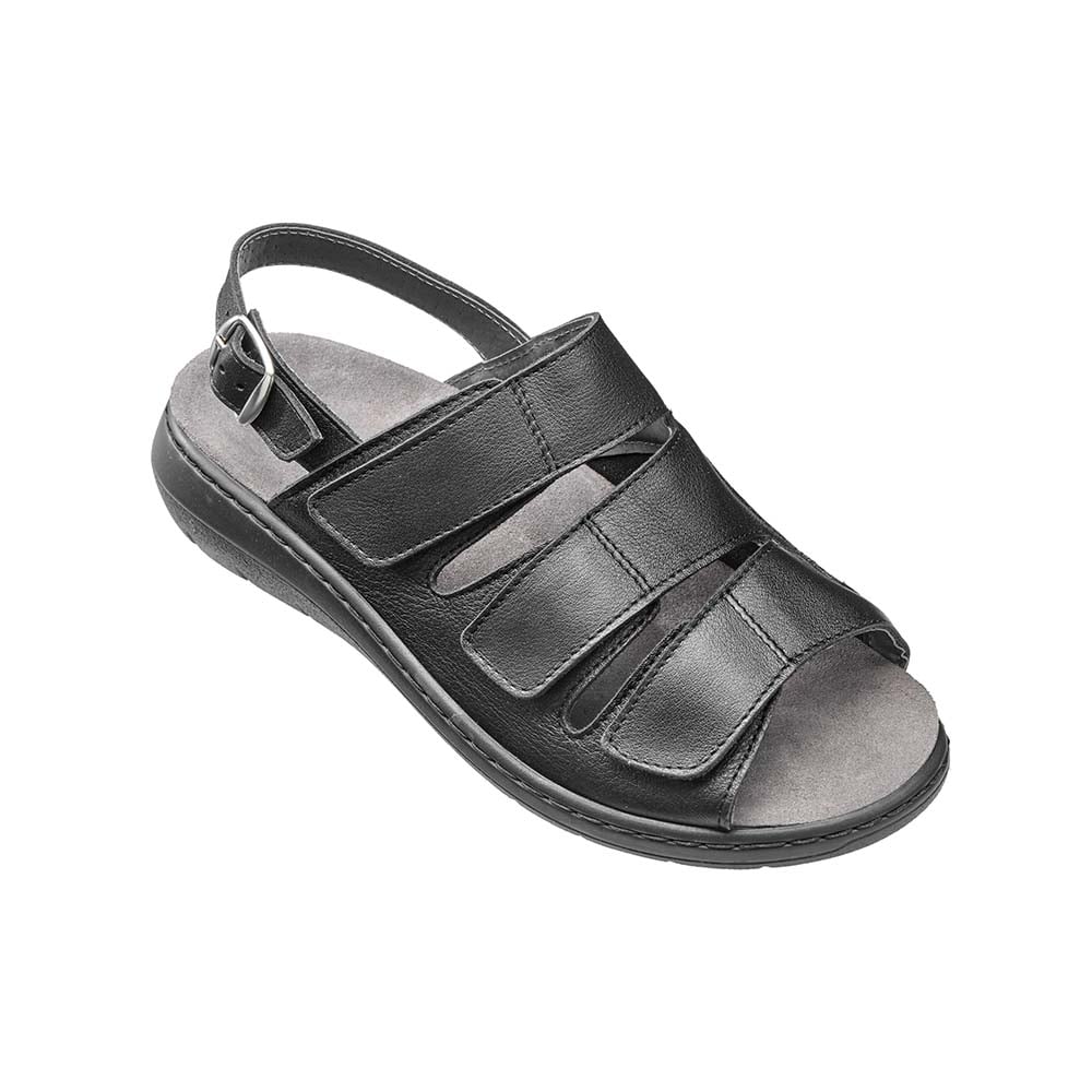 Ergoflex sandal 3-remmar Svart med hälrem 36