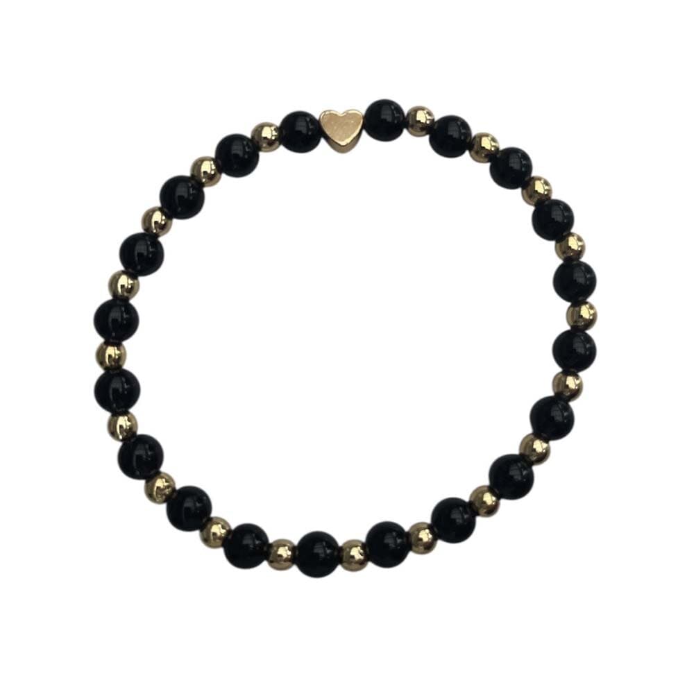 Armband Svart Kalcedon 6mm