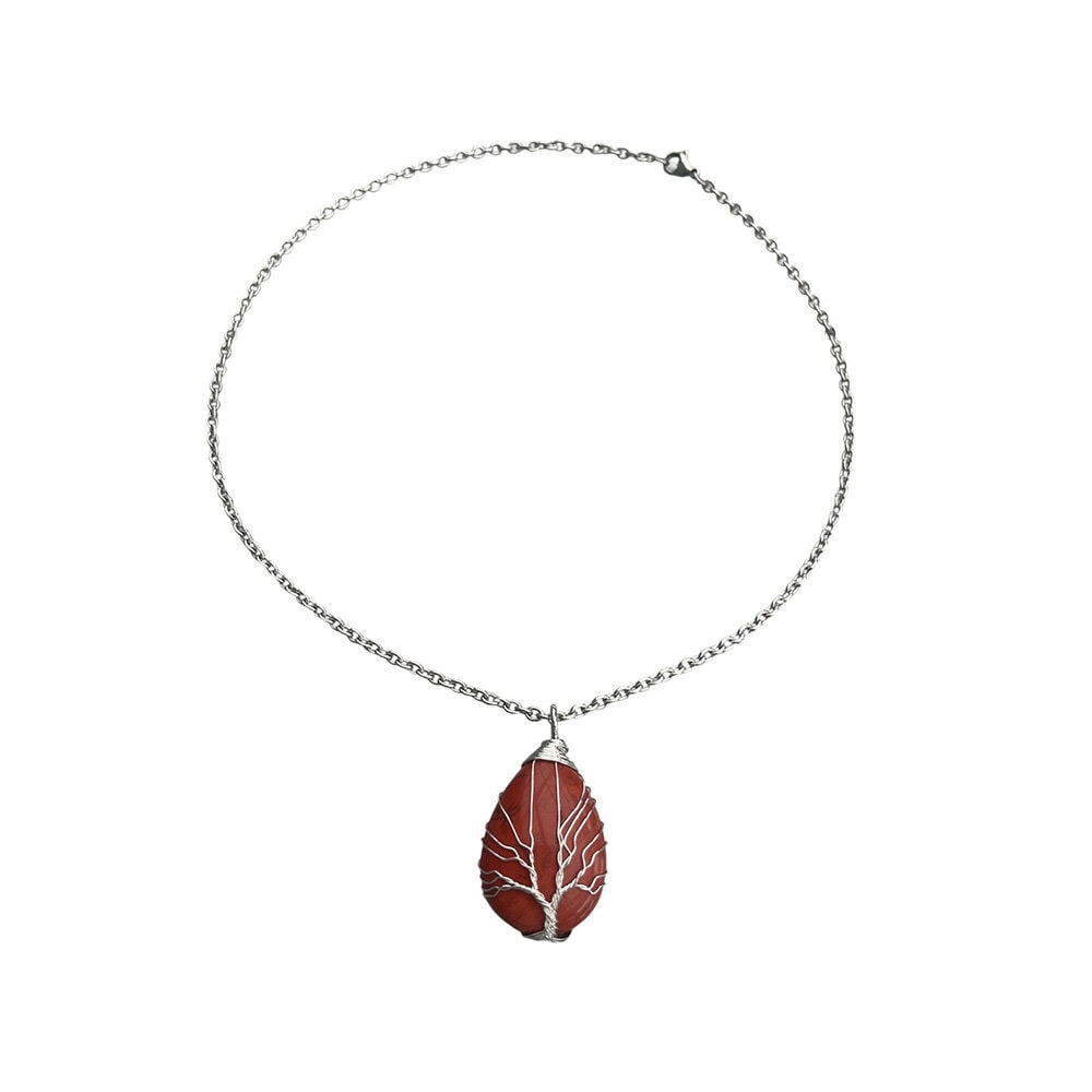 Halsband Livets Träd Röd Onyx