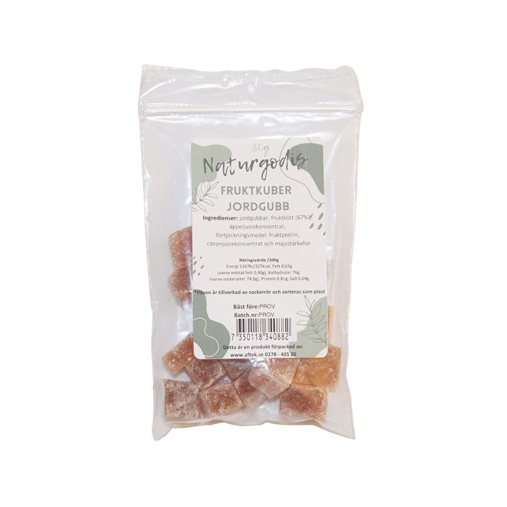 Fruktkuber Jordgubbsmak 80g