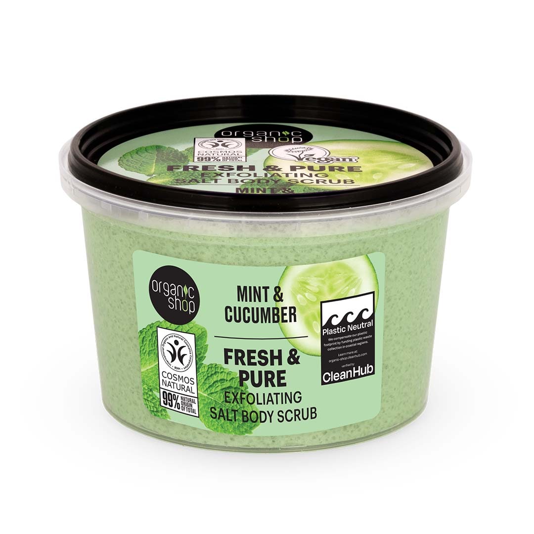 Exfoliating salt body scrub Mint & Cucumber 250ml