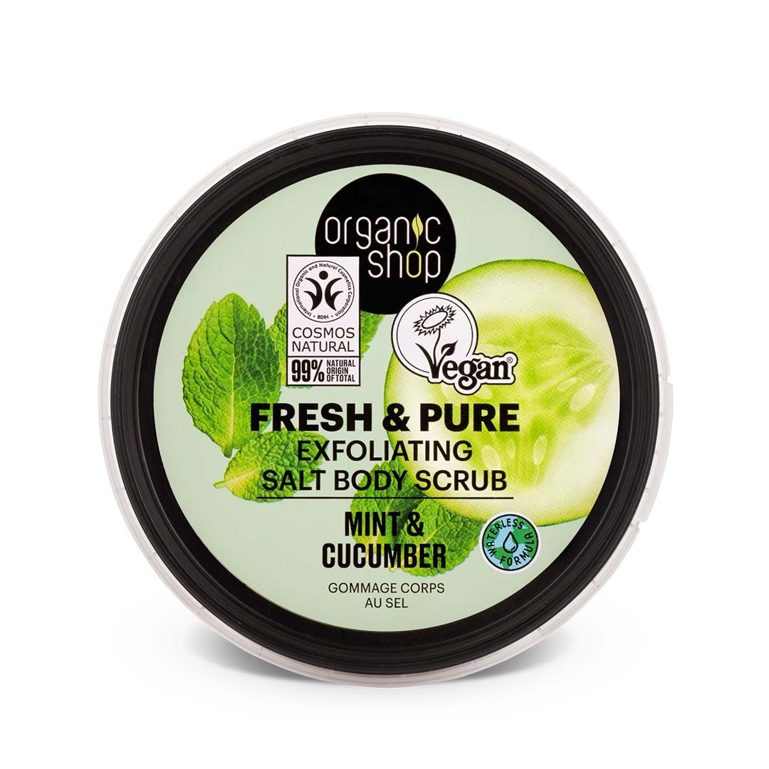 Exfoliating salt body scrub Mint & Cucumber 250ml