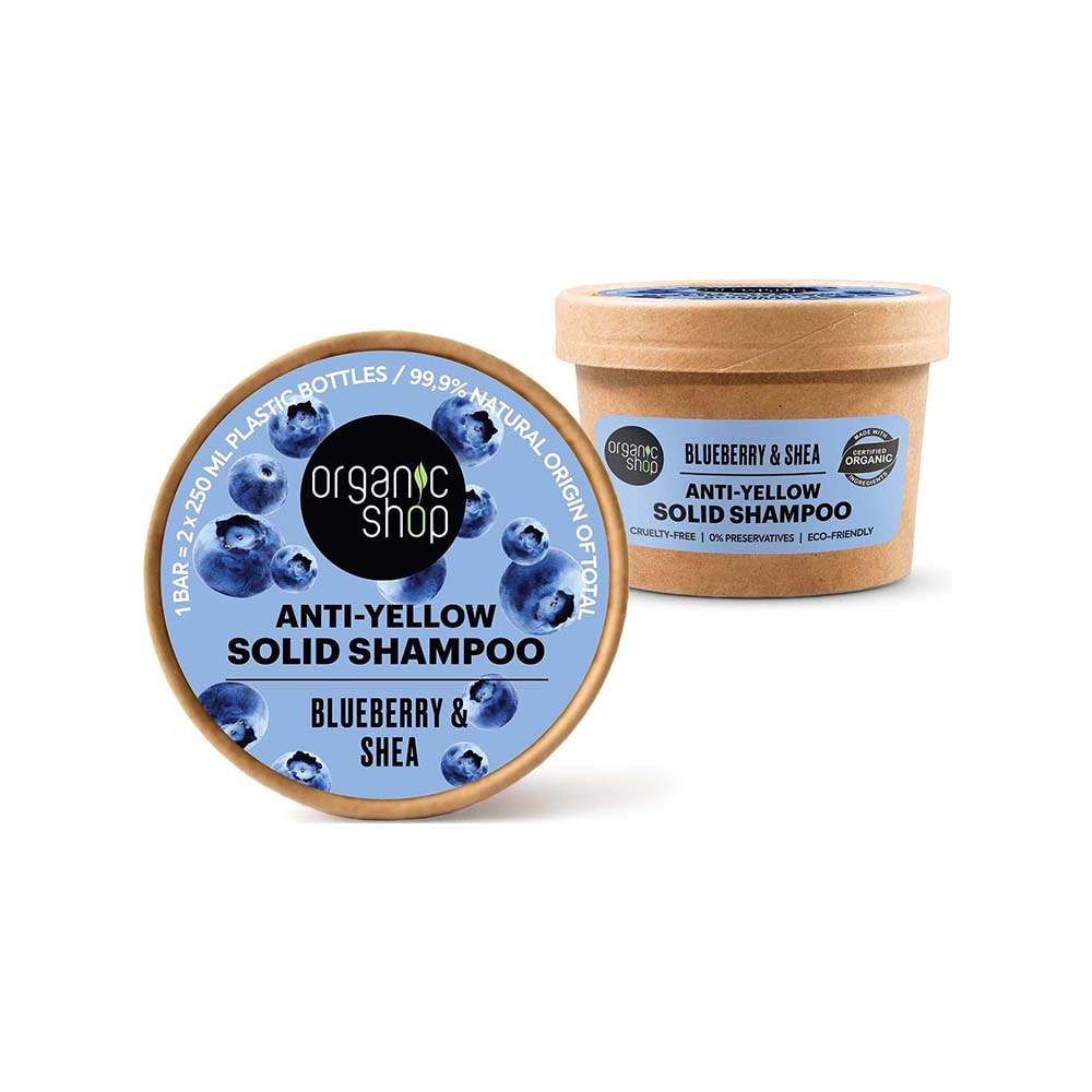 Anti-yellow solid Shampoo Blueberry & Shea 60g