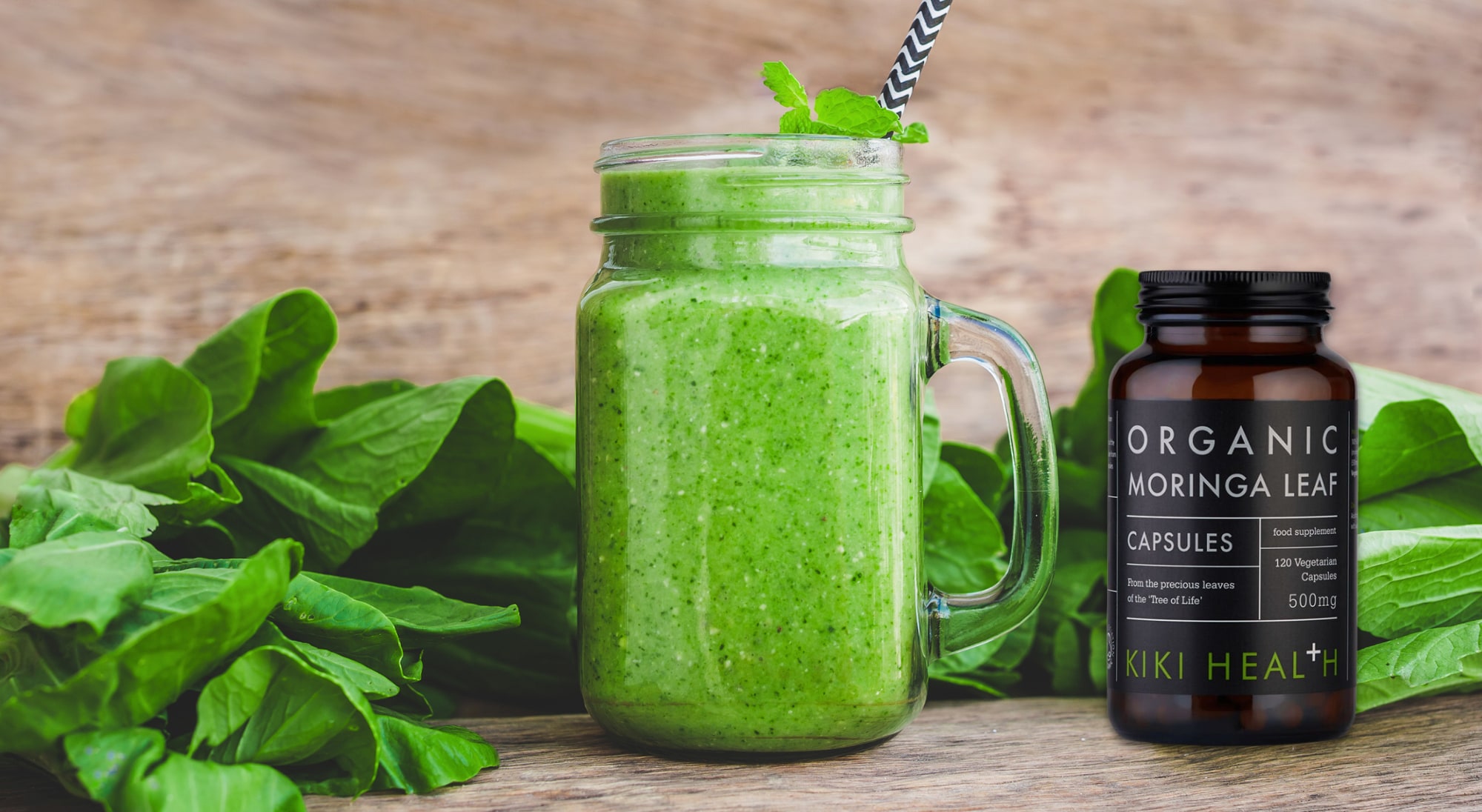 Grön moringa-smoothie